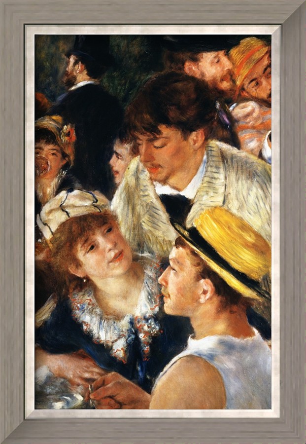 Detail Showing Figures from The Luncheon of the Boating Party - Pierre Auguste Renoir Painting